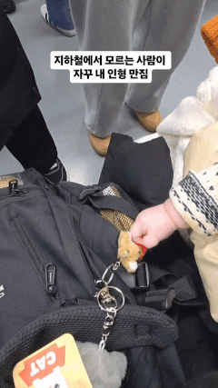 지하철에서 모르는 사람이 자꾸 내 인형 만짐